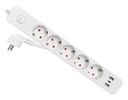 Equip Steckdosenleiste CEE7/7 90°->5xSchuko/2xUSBA/USBC