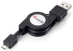 Equip Kabel USB-A2.0->Micro-B Einzieh.  St/St  1.00m schwarz Polybeutel