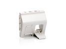 Equip Frontplatte 2xKeystone French abgew.   45x45mm RAL9010 Polybeutel