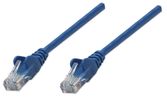 INTELLINET Patchkabel RJ45 U/UTP Cat5e 0.5m Hebelschutz blau