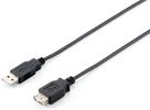 Equip Kabel USB-A2.0->A Erweiterung     St/Bu  1.80m schwarz Polybeutel