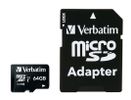 SD MicroSD Card  64GB Verbatim SDXC Premium Class10 + Adapte retail