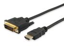 Equip HDMI->DVI-D Bidi.  1920x1200/60Hz St/St  3.00m schwarz Polybeutel