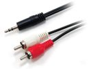 Equip Audiokabel 3.5mm->2xRCA  St/St           2.50m schwarz Polybeutel