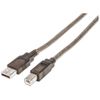 MANHATTAN USB Kabel A -> B St/St 11.0m silber aktiv
