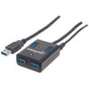MANHATTAN USB-HUB  4-Port USB 3.0 schwarz mit Netzteil
