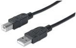 MANHATTAN USB Kabel A -> B St/St  3.00m schwarz