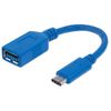 MANHATTAN USB Kabel 3.1 C -> A St/Bu  0.15m blau