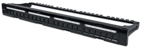 INTELLINET Patchpanel,19",Blank,24Port,1U,Cable Manag.,Black