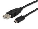 Equip Kabel USB-A2.0->C 3A              St/St  1.00m schwarz Polybeutel