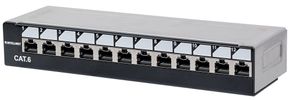 INTELLINET Abschließbares 12-Port Cat6 Patchpanel FTP 1 HE