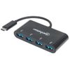 MANHATTAN USB 3.1 Gen1 TypC-Hub 4 USB A-Ports Strom über USB