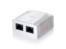 Equip Aufputzdose Cat6  2-Port 2x RJ45 UTP Prem. RAL 9010 ws Polybeutel