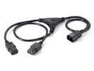 Equip Y-Netzverlängerung  IEC C14->2xIEC C13 St/Bu 1.60m PVC Polybeutel