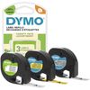 DYMO     Etikett LetraTag   12mmx4m  schwarz->weiß 3er Set