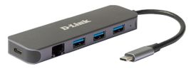D-Link DUB-2334  USB-C nach 1000MBit Adapter mit USB-Hub retail