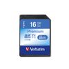 SD Card  16GB Verbatim SDHC Premium Class 10 retail