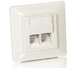 Equip Cat5e Unterputzdose+Frontplatte 2xRJ45 45°     RAL9010