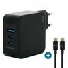 Mobilis Wall Charger 100W 2 USB-C+1 USB A GaN+cable 2m 100W