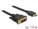 DELOCK Kabel DVI 18+1 -> HDMI-A St/St 1.50m