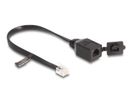 DELOCK Kabel RJ12 St zu RJ12 Bu m. Verschlusskappe 20cm sw