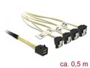 DELOCK SAS-Kabel MiniSAS HD SFF-8643 > 4xSATA 7Pin gew. 0.5m
