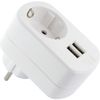 Schwaiger 230V Ladeadapter mit Steckdose 50Hz 17W weiß