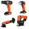 Black&Decker Kit, 12V, 4-er, 2 Akkus, Ladekabel BDCK123S2S