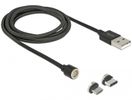 DELOCK Lade-/Datenkabelset magnetisch USB > Micro-B/USB-C