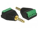 DELOCK Adapter Klinkenstecker 4,4 mm zu Terminalblock 5 Pin