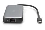 DIGITUS Docking USB-C->HDMI,USB3.2,RJ45,SD,MicroSD,PD Alu si