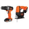 Black&Decker Kit 12V Schlagbs. & Stichsäg. 1Akku BDCK122S1S