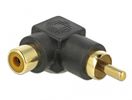 DELOCK Cinch Adapter Stecker zu Buchse gewinkelt