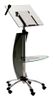 ROCADA Mobiles Rednerpult, 2 Glasplatten  dunkelgrau