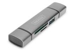 DIGITUS Reader USB-C + USB 3.0, SD + Micro SD + USB3.0 OTG
