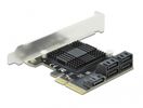 DELOCK 5Port SATA PCI Express x4 Karte + Low Profile