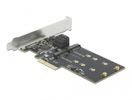 DELOCK 3 Port SATA und 2 Slot M.2 Key B PCI Express x4 Karte