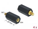 DELOCK Abstandshalter M 4 x M 3,Sechskant,Innen/Außen 20 mm