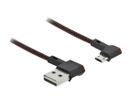 DELOCK USB-A 2.0 Steck.<Micro-B USB Steck.gewinkelt 0,2m SW
