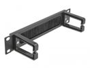 DELOCK 10" Kabelmanagement Bürstenleiste 2 Bügel 1 HE schw.