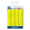 Staedtler 364-1P WP4 markeerstift 4 stuk(s) Beitelvormige punt Geel