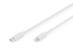DIGITUS USB Kabel USB-C St. -> Lightning St., MFI 2M weiß