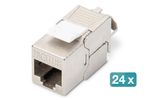 DIGITUS Keystone Jack Cat6a RJ45 geschirmt Metall Set 24Stk.