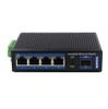 Wantec Switch Indus. PoE Fiber Ethernet für Huts. 4Port+1SFP