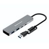 GRAUGEAR 4-Port USB HUB   2x USB-C und 2x USB-A  10Gbps