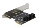 DELOCK 4 Port SATA PCI Express x1 Karte Low Profile Formfakt