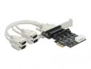 DELOCK PCI Express x1 Karte zu 4 x Seriell RS-232 5 V / 12 V