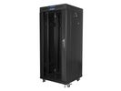 Lanberg free standing rack 19inch cabinet 27U 600x600 glass door LCD flat pack black Vrijstaande rek