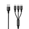 2GO 3in1 USB Ladekabel USB Type-C Nylon  1,5m   schwarz