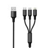 2GO 3in1 USB Ladekabel Micro-USB,Lightn.,USB-C Nylon 3m sw